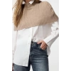 Women Fashion Stylish Stand Collar Standard Sleeve Crop Turtleneck Knitwear Sweater