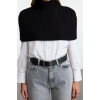Women Fashion Stylish Stand Collar Standard Sleeve Crop Turtleneck Knitwear Sweater