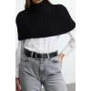 Women Fashion Stylish Stand Collar Standard Sleeve Crop Turtleneck Knitwear Sweater