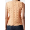 Womens Fashion Stylish Crew Neck Standard Sleeve Regular Soft Textured Knit Detailed Knitwear Sweater