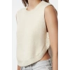 Women Fashion Stylish Crew Neck Regular Sleeve Crop Soft Texture Buttoned Knitted Sweater