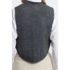 Women Fashion Stylish Crew Neck Regular Sleeve Crop Soft Texture Buttoned Knitted Sweater