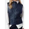 Women Fashion Stylish Stand Collar Standard Sleeve Regular Foil Printed Knitwear Sweater