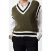 Women Fashion Stylish V Neck Standard Sleeve Regular Knitted Sweater