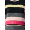 Women Fashion Stylish Crew Neck Regular Sleeve Color Block Knit Sweater