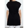 Womens Fashion Stylish V Neck Standard Sleeve Regular Wide Pattern Tie Detail Knitwear Sweater