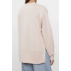 Kadın Moda Şık Bol Bisiklet Yaka Düşük Kol Uzun Geniş Kesim Yırtmaçlı Yumuşak Tuşeli Örme Sweatshirt