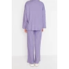 Women Fashion Stylish Straight Leg Regular Length Long Sleeve Basic Crew Neck Knitwear Bottom-Top Set