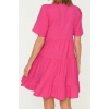 Women Fashion Stylish Mini Length V Neck Regular Wide Cut Woven Dress