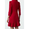 Women Fashion Stylish Mini Length Jacket Collar Regular Plain Woven Dress
