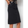 Women Fashion Style Midi Unlined Denim High Waist Midi Pencil Denim Skirt