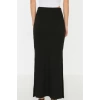 Womens Fashion Style Maxi Unlined Knitted Slit Detailed Body-Fitting High Waist Ribbed Flexible Knitted Skirt