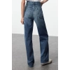 Kadın Moda Şık Kot Pantolon Geniş Paça Regular Boy Denim Yüksek Bel 90S Jeans