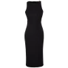 Womens Midi Length Halter Neck Regular Fitted Collar Accessory Detailed Pencil Skirt Woven Dress