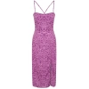Women Fashion Stylish Midi Length Square Neck Regular Floral Patterned Straight Cut Back Detailed Woven Dress