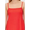 Women Fashion Stylish Maxi Length Square Neck Relaxed Adjustable Straps A-Line Crepe Textured Knit Dress
