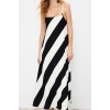 Women Fashion Stylish Maxi Length Square Neck Relaxed Adjustable Straps A-Line Crepe Textured Knit Dress