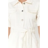 Women Fashion Stylish Maxi Length Shirt Collar Denim Belted Dress