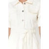 Women Fashion Stylish Maxi Length Shirt Collar Denim Belted Dress