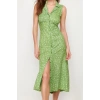 Women Fashion Stylish Midi Length Shirt Collar Regular Floral Viscose Woven Dress