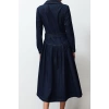 Women Fashion Stylish Maxi Length Shirt Collar Oversize Belted Denim Dress