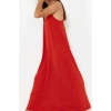 Women Fashion Stylish Maxi Length V Neck Oversize Straight Cut Woven Dress