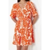 Women Fashion Stylish Midi Length Pool Neck Regular Printed Belted Relaxed Cut Flexible Knitted Dress
