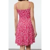 Womens Fashion Mini Length Heart Neck Regular Floral Pattern Textured Strappy Gathered Detailed Flexible Knitted Dress