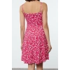 Womens Fashion Mini Length Heart Neck Regular Floral Pattern Textured Strappy Gathered Detailed Flexible Knitted Dress