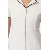 Womens Fashion Stylish Midi Length Jacket Collar Regular Accessory Detailed Tweed Woven Winter Shirt Dress