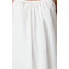 Women Fashion Stylish Maxi Length U Neck Regular Comfortable Wide Cut Plain Back Low Cut Woven Dress