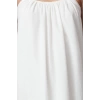 Women Fashion Stylish Maxi Length U Neck Regular Comfortable Wide Cut Plain Back Low Cut Woven Dress