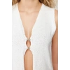 Womens Fashion Stylish V Neck Standard Sleeve Regular Hook Detail Knitted Sweater