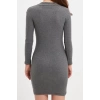 Kadın Moda Şık Mini Boy Dik Yaka Slim Vücuda Oturan Yarım Balıkçı Yaka Fitilli Esnek Örme Elbise