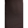 Kadın Moda Şık Mini Boy Dik Yaka Slim Vücuda Oturan Yarım Balıkçı Yaka Fitilli Esnek Örme Elbise