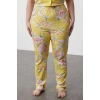 Plus Size Womens 100% Cotton Shirt Collar Short Sleeve Floral Patterned Shirt Collar Knitted Pajama Set