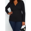 Style Womens Crepe Blouse Regular Knitted Fitted Pattern Plus Size Low Sleeve