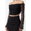 Style Womens Lace Blouse Crop Knitted Fitted Pattern