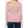 Style Women Soft Touch Soft Fabric Body-fitting Flexible Blouse Regular Knitted Slim Pattern Low Sleeve