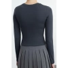 Style Women Bow Detail Short Body-Sit Blouse Crop Knitted Slim Pattern