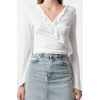Style Womens Wrap Knitwear Look Regular Pattern Blouse Regular Knit Regular Pattern Spanish Sleeve