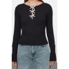Style Womens Bow and Cut Out Detailed Body-Fitting Blouse Regular Knitted Slim Pattern