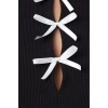 Style Womens Bow and Cut Out Detailed Body-Fitting Blouse Regular Knitted Slim Pattern