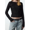 Stil Kadın Fitted Vücuda Oturan Dokulu Tül Esnek Bluz Regular Örme Slim Kalıp