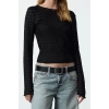 Stil Kadın Fitted Vücuda Oturan Dokulu Tül Esnek Bluz Regular Örme Slim Kalıp