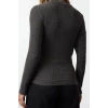 Stil Kadın Büzgü Drape Detaylı Normal Kalıp Bluz Regular Örme Slim Kalıp