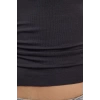 Style Womens Fitted Body-Sit Gathered Drape Detailed Flexible Blouse Crop Knitted Slim Pattern Low Sleeve