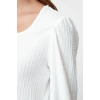 Style Women Textured Regular Pattern Sleeve Flexible Blouse Regular Knitted Regular Pattern