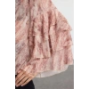 Style Women Animal Ruffle Detail Blouse Regular Knitted Slim Fit Pattern Spanish Sleeve