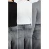 Style Women Black-White-Anthracite 3-Pack Body-Sit Blouse Crop Knitted Fitted Pattern